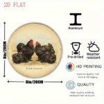 CIFbuy 1pc Black Cochin Chicken Vintage Decorative Sign 8x, "" Cochin Chicken Vintage, Vintage Decorative Sign 8x8in 2D Flat Round Plaque TikTok, Temu Self-pickup Logiaqics - Image 3