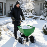 Green Heavy-Duty Walk-Behind Broadcast Lawn Spreader, 66 Lbs Capacity Adjustable Flow Control, Pneumatic Rubber Wheel Push Spreaders for Grass Seed Fertilizer Snow Salt - Image 8