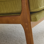 Low Arm Accent Chair - Olive Green Corduroy Upholstered Indoor Lounge Chair, Compact Single Seater with Sturdy Frame (330LBS Weight Capacity) - Image 9