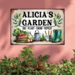 CIFbuy Personalized Garden Metal Sign Gardener Name Plaque Yard Wall Art Decor Gardening Gifts For Mom (TikTok, temu pick-up service) - Image 4