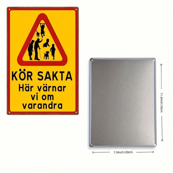CIFbuy Swedish Warning Sign, Vintage Handcrafted Iron Metal Wall" Decor, 2D Flat Caution Plaque For Elderly, Kids & Pets, For Elderly, Kids & Pets, Heavy-Duty Hom IroikTok, IroikTok, t Self-pickup Logiopics