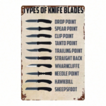CIFbuy 1PC Vintage Blade Knife Pattern 2D Flat Metal Sign 8X12 Inch Rustic Iron Wall Art Decor Retro Hanging Metal Poster For Home Bar TikTok, TikTok, Bar Self-pickup Logiopics