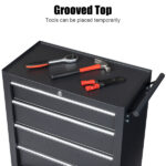 Single-bottom cabinet 4-draw, steel, black 330lb instrument cart, storage room - Image 5
