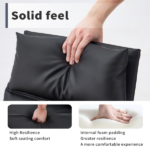 Dining chair set (2 pieces) modern leather imitation soft cushion dining chair, with soft cushion backrest and electroplated legs, suitable for kitchen/living room/dining room,Black - Image 4