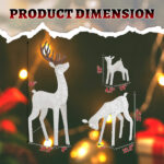3-Piece Lighted Christmas Reindeer Family Set Outdoor Decorations, Weather Proof Deer Family Set of 3 Christmas Ornament Home Decor Pre-lit 280 LED Warm White Lights, White - Image 8