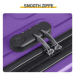 ABS Trolley Case 20in 24in 28in 3PCS Suitcase Set Vertical Striped Frosted Case Suitcase Purple - Image 10
