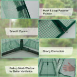 Hexagonal Mini Greenhouse with Zipper Door & Roll-Up Window, PE Cover Outdoor Plant House - Image 8