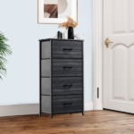 4-Drawer Dresser, Organizer Unit for Adult for Bedroom, Living Room, Charcoal Black - Image 4