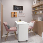 Double Edged Manicure Nail Table with Drawer White - Image 3