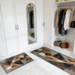 Three-piece kitchen rug set, non-slip and washable, abstract pattern kitchen hallway rug, soft and comfortable, suitable for sinks, floors, entrances, hallways and bathrooms. - Image 10