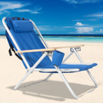 Same Code 99460325 4-Position Adjustable Folding Beach Chair, Steel Tube Frame Oxford Fabric Lounge Chair, 7.9" Seat Height, 17.7" W x 17.3" D, 120KG Heavy Duty Capacity, Portable Outdoor Patio Camping Chair, Blue - Image 24