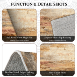 Three-piece kitchen rug set, non-slip and washable, abstract pattern kitchen hallway rug, soft and comfortable, suitable for sinks, floors, entrances, hallways and bathrooms. - Image 6