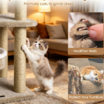 36" Compact Space‑Saving Cat Activity Center, Heavy‑Duty Stable Cat Climbing Furniture with Plush Rest Areas & Pom‑pom Toy for Kittens & Adult Cats - Image 7