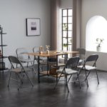 Same Code 31709558 6pcs Elegant Foldable Iron & PVC Chairs for Convention & Exhibition Gray - Image 54
