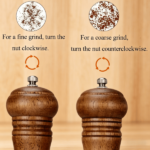 2pcs 8-inch wooden manual pepper grinder with adjustable roughness, kitchen seasoning tool, high-end texture for home use, holiday gift recommendation - Image 2