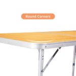 6ft Aluminum Alloy Folding Table wood grain color - Image 11
