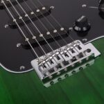 ST Stylish Electric Guitar with Black Pickguard Green - Image 10