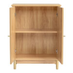Natural wood color, particleboard with melamine veneer and rattan finish, 60*30*80cm, double doors, bathroom vanity - Image 3