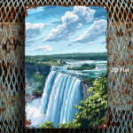CIFbuy 1pc Niagara Falls Metal Sign 8x12 Inch, Rustic 2D Flat Iron Wall Art With Vibrant Waterfall & Greenery, Vintage Indoor Outdoor H TikTok, TikTok, h Vibrant Waterfall & Greenery Self-pickup Logiopics - Image 3