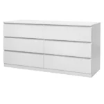 6 Drawer Double Dresser for Bedroom, Wide Storage Cabinet for Living Room Home Entryway, White - Image 8