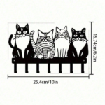 CIFbuy Vintage Cat Metal Wall Hooks Entryway Towel Key Holder Cute Farmhouse Home Decor Gift (TikTok, temu pick-up service) - Image 3