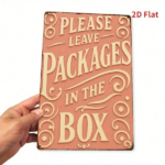 CIFbuy 1PC Vintage Please Put The Package In The Box Metal Sign 12x8 Inch Retro Waterproof Rustproof Iron Wall Art For Home Kitchen Dec TikTok, TikTok, Self-pickup Logiopics - Image 2