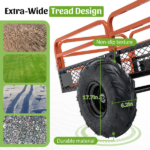 1500LBS Capacity 15 Cubic Feet Dump Cart Trailer, Heavy Duty Tow Behind Hauling & Dumping Wagon for ATV, UTV, Lawn Tractor and Garden Use - Image 10