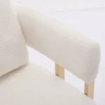 TS Modern decorative chair, living room side chair with gold metal legs, no wheels, suitable for dressing area, reception room, office,Teddy fleece upholstered metal foot sofas 2PCS White - Image 9