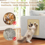 16 x 12 Inch Natural 6-Piece Cat Scratching Mats, Sisal Material Anti-Slip Latex Backing Furniture Protector - Image 11
