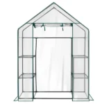Mini Walk-In Greenhouse with PVC Cover, 4-Shelf Indoor Outdoor Garden Plant Shelves, Roll-Up Zipper Door, 56"x29"x77" (Shipment from Walmart)