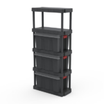 5-Tier Black Plastic Shelf Unit, 68.8 H x 30 W x 13.88 D, 350 lb Capacity (Shipment from Walmart) - Image 5