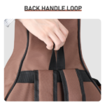 600D Extra-Thick Oxford Cloth Acoustic Guitar Bag with 10mm Sponge Padding — Brown (Fits 41/40-inch Guitars) - Image 5