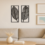 CIFbuy 2pcs Leaf metal wall art, handmade iron plant decoration, rural black hanging accessories, natural inspiration, home decoration, vivid leaf pa(TikTok/temu self-pickup orders) - Image 4