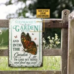 CIFbuy Personalized Butterfly Garden Vintage Metal Sign Plant Smiles Grow Love Custom Garden Wall Decor (TikTok, temu pick-up service) - Image 3
