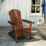 Folding Wooden Adirondack Lounger Chair with Natural Finish - Image 18