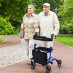 2-in-1 Blue Rollator Walker & Wheelchair - 330 lbs Capacity, 8" PVC Wheels + X-Shaped Structure (Stability), Ideal for Seniors/Disabled - Image 10