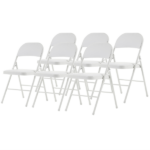 Same Code 71155989 6pcs Elegant Foldable Iron & PVC Chairs for Convention & Exhibition White - Image 4