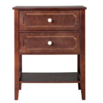 Wood Nightstand End Side Table with 2 Drawer for Living Room, Bedroom - Image 3