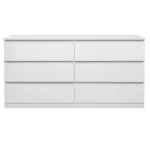 6 Drawer Double Dresser for Bedroom, Wide Storage Cabinet for Living Room Home Entryway, White - Image 7