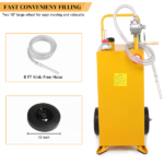 30 Gallon Gas Caddy Tank Storage Drum Gasoline Diesel Fuel Transfer Bright Yellow JGC30 RAL1003 - Image 14
