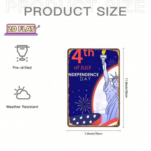 ec6cc457-4d76-4732-9bbb-911c91a8e6b6.png CIFbuy 4th Of July Metal Sign, Wall Art, 8x12 2D Flat Iron Plaque, Flag Decor For Home Bar Resta Sign, VintikTok, Sign, VintikTok, Self-alckup Logiopstan Plaque - Image 1