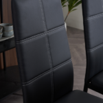 4pcs Elegant Assembled Stripping Texture High Backrest Dining Chairs Black Replace encoding 13028198-18410366 - Image 163