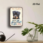 CIFbuy 1pc Rottweiler Warning Sign 2D Flat Unframed Metal" Yard Sign, Weatherproof Rust Resistant Dog Logo Notice Tag 8x12 Inch, Dog Logo Notice Tag 8x12 Inch, Durable Unframed ikTok, Unframed ikTok, t Self-pickup Logiopics - Image 2