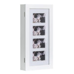 Simple PVC Wood Grain Coating Photo Storage Damp-proof Jewelry Mirror Cabinet White - Image 3