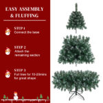 6FT Iron Leg White PVC 812 Branches Christmas Tree - Image 4