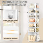 7-tier, 360° rotating wood-plastic composite shoe rack, 60*60*184cm, white - Image 6