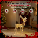 3.6FT Motorized Reindeer with Shaking Head, Outdoor Christmas Decorations with Motor & 120 Warm White LED Lights, for Xmas Outdoor Holiday Indoor Decor Lighted Holiday Displays - Image 4