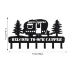 CIFbuy Wall Decor with Rustic Metal Camper Key Holder: 7 Sturdy Hooks and a Charming Pine Tree Pattern, Ideal for Enhancing Campe(TikTok/temu self-pickup orders) - Image 7