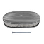 15" Oval Full Finned Polished Aluminum Air Cleaner Filter Fits for Chevy SBC 350 400