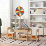 Children's Wooden Table And Chair Set With Two Storage Bags (One Table And Two Chairs) - Image 39
